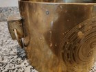 Vintage Large Brass Pot plant Holder With Ying Yang Fish Design W  Handles Rare