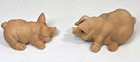 Vintage Hand Painted Italian Pig Figurines Signed Ronca Set Of 2
