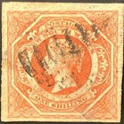 1854 Ceylon Scott 31 Sg129 1 Shilling Brownish Red Used Queen Victoria Stamp