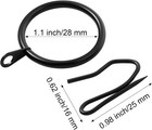 30 Pcs Metal Curtain Rings With Hooks black 25 Mm