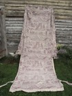 Antique French Toile De Nantes Bed Canopy C1825 Quilted Fabric Textile