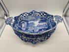 Antique Spode Blue   White Blue Italian Porcelain Chestnut Basket   Underplate