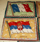 8 Pc Country Flag Tobacco Felts France Servia Sweden Britain Russia Greece Belg