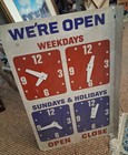1950 2 Sided Vintage Store   Gas Station Open close Adjustable Clock Face  Sign