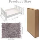 Newborn Photography Props Bed - White With Gray 0-2 Months