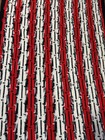 Handmade Crocheted Afghan Throw Blanket Black white red Crochet 67    X 46   fringed
