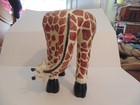 Vintage Giraffe Animal Plant Stand 11    Tall Brown   White Resin