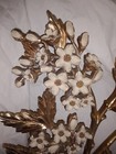 Mid Century Modern Mcm Syroco Gold  Cream Flower Floral Wall Decor Center Piece