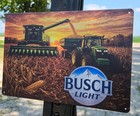 Busch Light Corn Harvest Metal Sign 12x8 Farm Tractor Combine Wall Decor