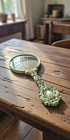 Vtg Ornate Antique   French Style Magnifying Glass Carved Handle W  Pearl