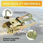 2  Ratchet Tie Down With J-hook Tie Down For Auto Car Hauler Flatbed Strap To   