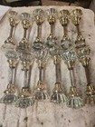 Vintage Antique 12 Pair 12 Point Crystal Glass Brass Lead Door Knobs Salvage