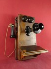 Antique Kellogg Oak Wood Switchboard Supply Crank Wall Mount Telephone Chicago