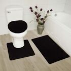 3pcs Bathroom Bath Mat Contour Rug Set With Toilet Lid Cover ultra Soft non-slip