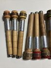 Lot Of 12 Textile Mill Wooden Vintage Spools Bobbin Quills 7  Primitive Lot  a