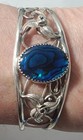 Vintage Sterling Silver Southwestern Navajo Blue Abalone Cuff Bracelet Lot