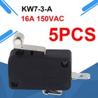 5pcs Roller Lever Arm Micro Switch Normally Open 16a 250vac 125vac T125 5e4