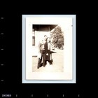 Old Vintage Photo Man Woman Couple Duo By House Antique Photograph B w Snapshot