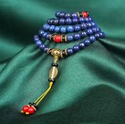 Lapis Lazuli 108 Bead Mala Bracelet Red Turquoise Unisex Prayer Necklace
