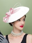 Pink Women s Straw Wide Brim Hat For Church tea Party kentucky Derby Fascinators