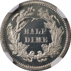 1866-p Seated Liberty Half Dime Proof Ngc Pf65 Cameo Strong Strike