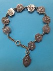 Vintage Silver Rose Bracelet Reverse Saints  Jesus  Mary  Joseph  Angel Gabriel