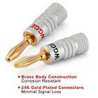 Wgge Wg-009 Banana Plugs Audio Jack   24k Gold Dual Screw Lock Speaker  6 Pairs 