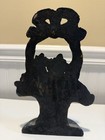 Vintage Hubley Cast Iron Flower Basket Door Stopper original Paint