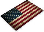 Tin Sign American Flag   Patriotic Sign  Rustic  Distressed  Metal Decor  A212