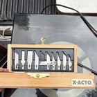 X-acto Craft Knife Set W  Wooden Case  Assorted Blades   2 Handles Missing One 