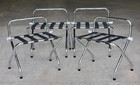 Set Of 4 Guest Luggage Racks Suitcase Stand Foldable Metal Frame Hotel Bedroom