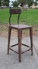 Antique Metal Industrial Stool High Chair Heavy Steel Chair 29 Lb 