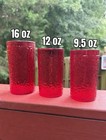  4  Red Plastic Pizza Hut Cups 12 Oz Cups  Retro Fast Food Collectible