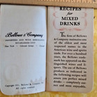 1951 Bellows Recipes For Essential Mixed Drinks Cocktail Booklet Vintage Bar