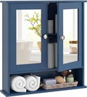 Bathroom Medicine Cabinet With Mirror  Wall Mounted Wooden Hanging Organizer    
