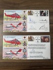 1995 2 X First Day Covers Qeii Raf Queens Flight Signed Royal Squadron Rare 