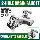 4  Chrome Basin Sink Faucet Plastic Mixer Tap Bathroom Sink Faucet Dual Handles