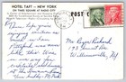 New York Vintage New York Postcard New York City Hotel Taft Times Sq 1958