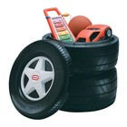 Classic Racing Tire Toy Storage Chest - Fun Kids Organizer For Toys   Games