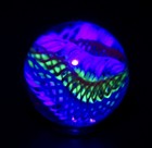 Bryan Trillas Glass Marble filigree Cane uv Reactive red Blue White 0 8-0 9 Inch