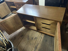 2- Gorgeous Starburst Detailed Henredon Furniture Sideboard Buffet Solid Wood