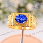 Natural Tanzanite Men Ring  925 Sterling Silver  Stylish Mens Gift  Ring For Men