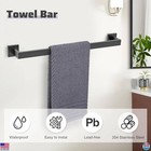 Tnoms 5-piece Matte Black Towel Bar Set - 23 6  Wall-mounted Sus304 Steel Rack