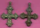 Lot Of 2 Russia Enemaled Bronze Ortodox Cross 1050 11-12th Viking Byzantine 693