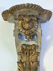 Pair Of Antique Painted French Carved Corbels With Gilt Accents