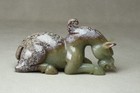 Chinese Antique Old Hetian Jade Hand-carved Horse Statues