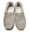 Toms Womens 8 5 Alpargata Slip-on Shoes Oatmeal Chenille   Faux Fur