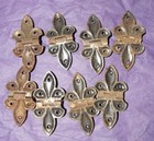 8 Antique Fancy Cabinet Door Hardware Strap Hinges 