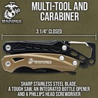 Usmc Multi-tool And Carabiner Clip   Stainless Steel Blade   Officially Licensed