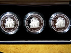Iceland 1994 Set Of 3 Silver 1000 Kr  ner- 50th Anniversary Of Republic Coa Q1
